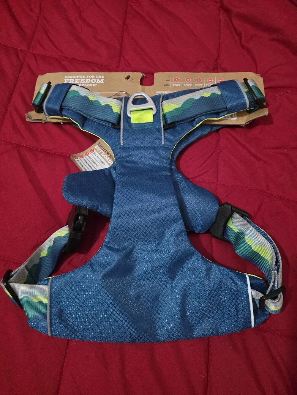 Arcadia Trail Lightweight Dog Harness in Blue & Neon Yellow NWT 🐾